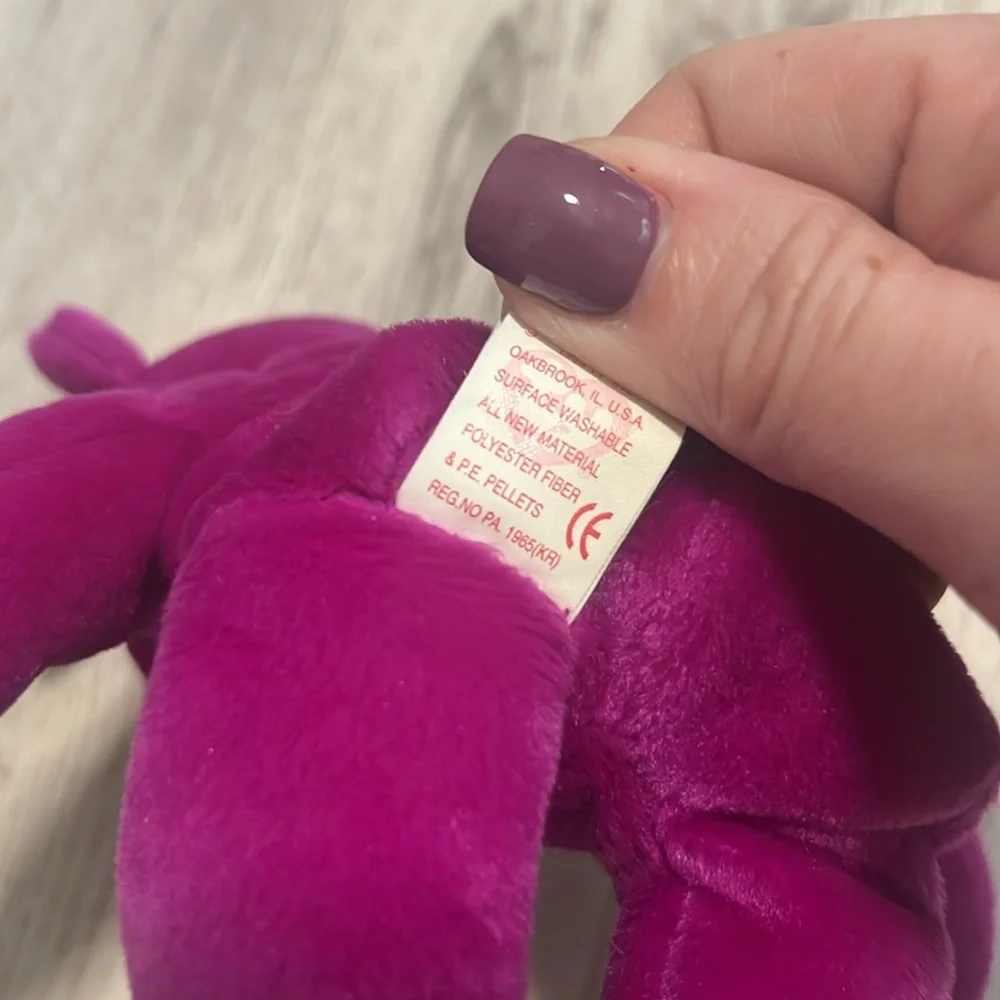 TY Purple Rare Retired 2000 Y2K Millennium Bear NWT - Picture 4 of 5